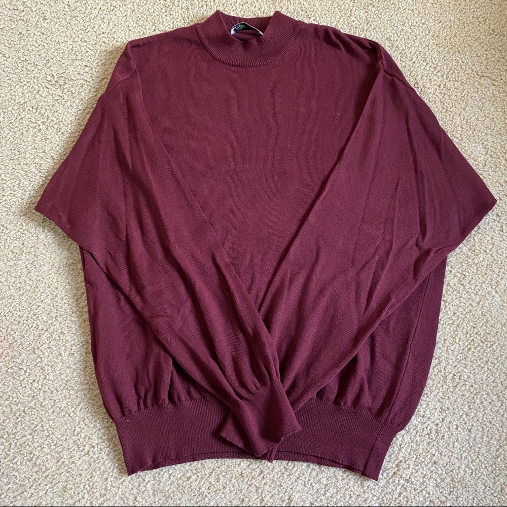 Italian-Made Long Sleeve Mockneck Top